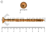 Саморезы Конструкционные, потай Torx, желтый цинк   4.5х 70 мм ПРОФИ HIMTEX (20 шт)