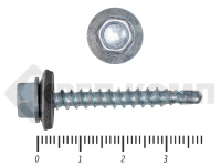Саморез кровельный цинк, с шайбой EPDM, 4,8х38 К КРЕП-КОМП (250шт) Фасовка