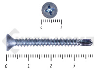 Саморез потай, цинк 5.5 x 38 сверло, DIN 7504P, МОСКРЕП (100шт)