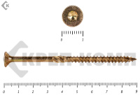 Саморезы Конструкционные, потай Torx, желтый цинк   5.0х 90 мм (20 шт) 