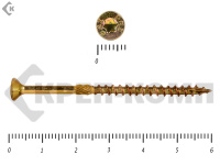 Саморезы Конструкционные, потай Torx, желтый цинк   3.5х 60 мм (200 шт) 