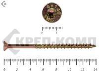 Саморезы Конструкционные, потай Torx, желтый цинк   8.0х140 мм (50 шт) 