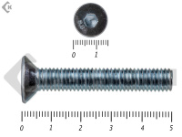 Винт потайной с внутр. шестигр., полная резьба, цинк DIN 7991  8х50 пр.8.8 Фасовка МОСКРЕП (100шт)