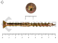 Саморезы Конструкционные, потай Torx, желтый цинк   8.0х 80 мм (100 шт) 