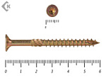 Саморезы Конструкционные, потай Torx, желтый цинк   4.0х 60 мм ПРОФИ HIMTEX (20 шт) – фото