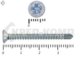 Саморез оконный со сверлом, Белый цинк, под автомат 3,9х38 Kn Фасовка (500шт) – фото