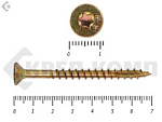 Саморезы Конструкционные, потай Torx, желтый цинк   6.0х 70 мм ПРОФИ HIMTEX без об.рез (200 шт) – фото